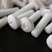 50 x White Pan Head Screw Polypropylene (PP) Plastic nuts and bolts, M6 ... - $30.68