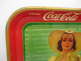 Coca Cola 1938 Tray Girl In Yellow Dress American Art Works Coshocton Ohio - £97.32 GBP