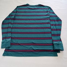 No Boundaries Crewneck Men’s Green & Red Stripes T-Shirt Size S (34-36) image 2