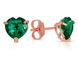 Galaxy Gold GG 14K Solid Rose Gold Stud Earrings with Heart Shape Lab. G... - $370.05 CAD