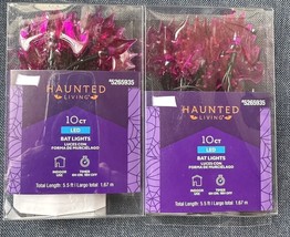 Haunted Living 2x 10 Ct - 5.5’ LED Indoor Halloween Purple Bat String Li... - $18.99