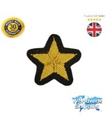 British Army 5 Point Star Bullion Embroidery On Black Blazer Padded Badge. - $14.35 CAD