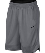 Nike Dri Fit Gray Black elastic drawstring waist basketball shorts NEW L... - £25.32 GBP