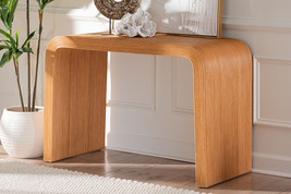 Delara Bohemian Light Honey Fluted Rattan Console Table - $10,643.16 MXN