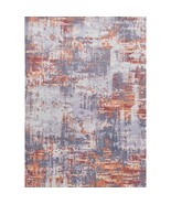 Grey Brown Rust Area Rug: Soft, Washable Zara Design - $112.99