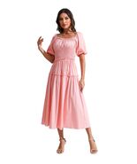 Love Welove Fashion Women's Formal Midi Puff Sleeve Dress Pastel Pink - $380.57 MXN Love Welove Fashion Women's Formal Midi Puff Sleeve Dress Pastel Pink - $380.57 MXN