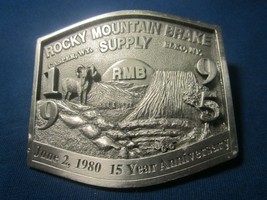 Pewter Belt Buckle ROCKY MOUNTAIN BRAKE SUPPLY [j20d]  - $23.04