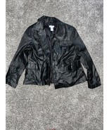 jessica london black leather coat Size 14 - $27.17 CAD