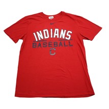 Nike Shirt Mens M Red MLB Cleveland Indians T Baseball Dri-Fit Tee - £12.52 GBP