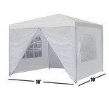 Heavy Duty Canopy Party 10&quot;X10&quot; Outdoor Wedding Tent Gazebo With 4 Side ... - $93.99
