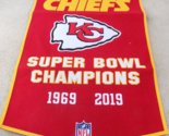 New--Kansas City Chiefs 24 x 36 Wool World Championship Banner 1969 2019 - $44.50
