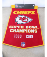 New--Kansas City Chiefs 24 x 36 Wool World Championship Banner 1969 2019 - £35.26 GBP