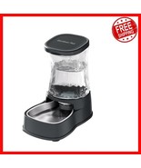 Large 1 Gal Pet Water Feeder - Anti-Tip Stainless Steel Automatic Dispenser - $50.48