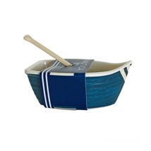 Nautica Home Melamine Blue White Sailboat Serving Dish Dip Bowl Spoon 2 pcs Set - £11.69 GBP