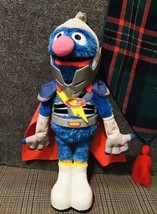 Hasbro 2010 Sesame Street 14&quot; Flying Super Grover 2.0 Works Great Talking WORKS! - £51.43 GBP