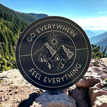 Goose Go Everywhere Feel Everything Western Sun Black Mountains Sticker ... - $3.43