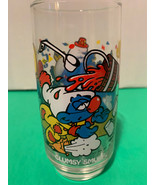 Vintage 1983 SMURF Series &quot;CLUMSY SMURF&quot; Drinking Glass - £7.16 GBP