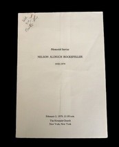 Vtg Nelson Rockefeller Memorial Service Program Rare Ephemera 1979 New York City - £80.41 GBP