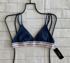 Tavik Swimwear Matte Rib Coastal Blue &#39;beck&#39; Triangle Bikini Top (Xs) Nwt - £39.33 GBP