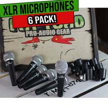 Professional Cardioid Dynamic Microphones &amp; Clips (6 Pack) by FAT TOAD -... - £42.04 GBP