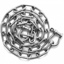 Boat Anchor Chain Stainless Steel Lead Chain 1/4&quot; x 4&#39; with Two Shackles - £33.53 GBP