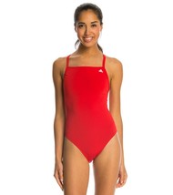 Adidas Women&#39;s Infinitex + Solids Vortex Back One Piece Red Swimsuit AWX... - £18.10 GBP