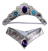 Silver Jeweled Crown and Collar Fits Most 14"-18" Build-A-Bear,  Teddy Mountain - £9.53 GBP