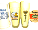 3 Brand Bier Limburg Netherlands Dutch Beer Glasses, Stein &amp; Coasters - $19.50