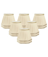 Beige Pleated with Decorative Bottom Trim Empire Chandelier Lamp Shade - £62.18 GBP