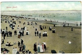 People Strolling on Revere Beach  Postcard  Massachusetts 1900&#39;s - £7.75 GBP
