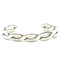 Vintage Sterling Silver Signed LS  Woven Twist Rope Cuff Bracelet size 6 1/4 - £75.00 GBP