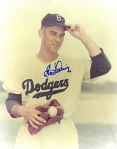 Clem Labine signed Brooklyn Dodgers 8x10 Photo (deceased-hat tip) - £12.54 GBP