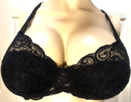 Rosella Black Lace 34C Lined Underwire 34 C Bra - $92.26 MXN