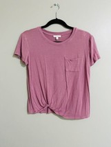 Crown Of Hearts Girls Knot Front  Pocket Pink Tee Youth Large - $15.00