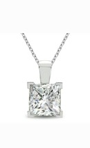 1.10Carat Simulated Princess 14k White Gold Plated Solitaire Pendant Necklace... - £41.81 GBP