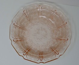 Jeannette Glass Company Pink Depression Glass Cherry Blossom Rim Soup Bowl - £30.27 GBP