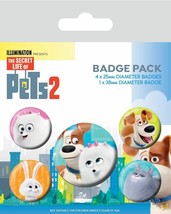 Secret Life Of Pets 2 Badge Pack Of 5 Safety Pin Backed Badges - £5.87 GBP