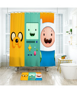 Bacon Pancakes Adventure Time 2 Shower Curtain Bath Mat Bathroom Waterproof - £18.07 GBP+