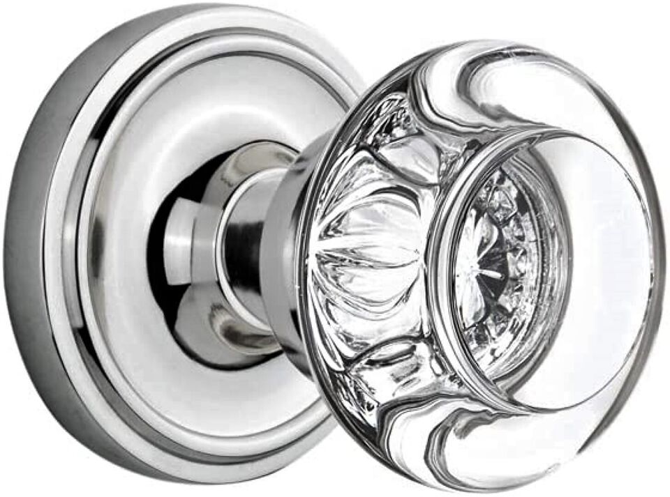 Rope Rosette with Round Clear Crystal Glass Knob Pass Nostalgic Warehous... - $80.00