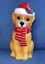 Holiday Time 11&quot; Tabletop Blow Mold Gingerbread Puppy Dog Santa Hat Light Up New - £15.15 GBP