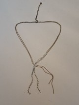Icing Stamped Necklace Gold Tone With Crystal Faux Diamonds - £22.94 GBP