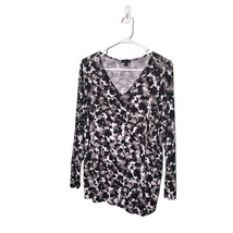 J JILL WEAREVER COLLECTION Womens Size SP Floral Print Top Brown Black - £10.93 GBP