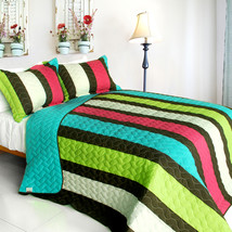 [My Way] 3PC Patchwork Quilt Set (Full/Queen Size) - £78.28 GBP