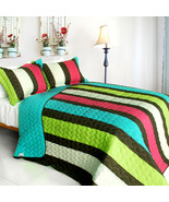 [My Way] 3PC Patchwork Quilt Set (Full/Queen Size) - £79.84 GBP