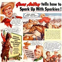 Gene Autry Quaker Oats Sparkies 1942 Advertisement Cereal Cowboy Western... - $29.99