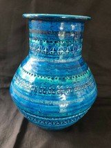 Aldo Londi for Bitossi. Large vase ( 9 INCHES)  in Rimini-blue glazed ceramics. - £315.74 GBP