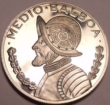 Rare Silver Proof Panama 1972 Half Balboa~Only 13,332 Minted~Awesome~Free Ship - £27.04 GBP