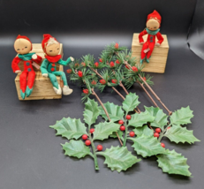 3 Vtg Christmas Decor Pixie Elf Knee Hugger Elves Made In Japan 1950s/60’s - £69.77 GBP