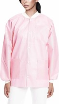 Disposable Lab Jackets 30&quot; Long 100ct Light Pink Hip-Length Work Gowns Medium - £285.33 GBP