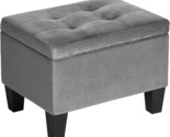 Velvet Storage Ottoman Bench Upholstered Rectangular Ottoman With Flip T... - $222.99